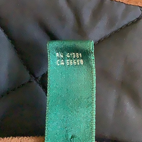 ❤️LAUREN RL, black quilted coat brown suede trim - Picture 7 of 7